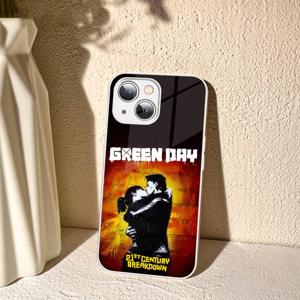 Rock Band G-Green Day For IPhone 14 13 12 Mini 11 Pro XS Max X XR 14 Plus Tempered Glass Cover