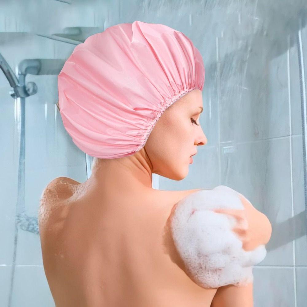 Reusable Bath Hair Cap Thickened Double Drying Hair Cap New Waterproof Shower Caps  for Women