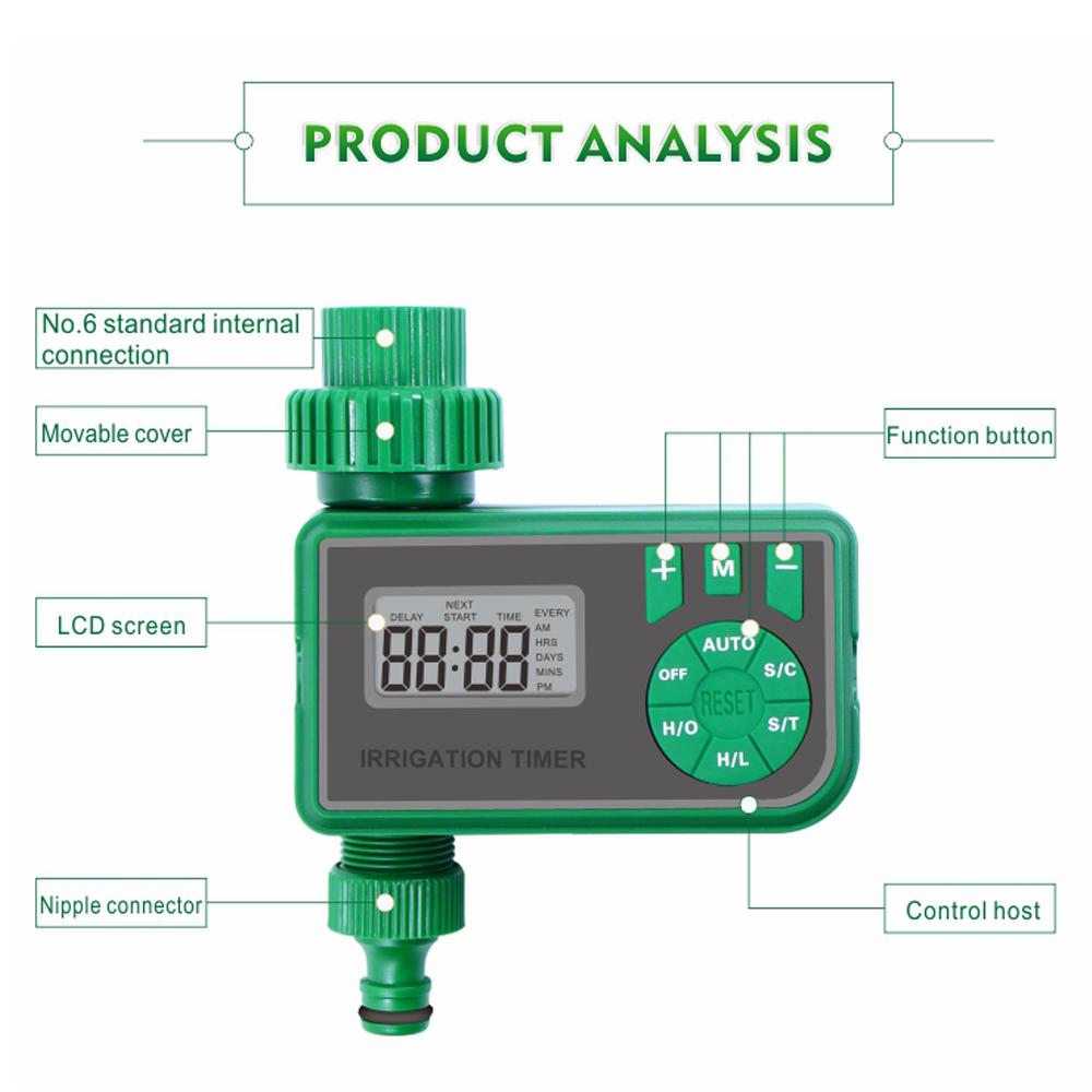 Таймер воды для сада, ЖК-дисплей, автоматическое устройство для полива, садовый балкон, интеллектуальное орошение