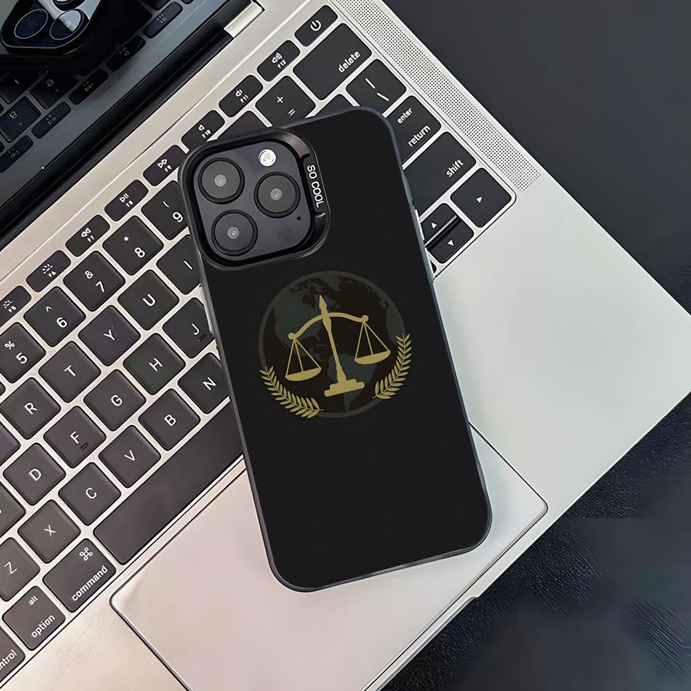 Чехол для телефона "Закон Судья Правосудие Адвокат" для iPhone 17,16,15,14,13,12,11,Pro,XS,Max,Plus,Mini,SE4,E Черный Матовый Ударопрочный Чехол