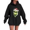 Women's Casual Comfortable Neck Hooded Long Sleeve Christmas Print Warm Sweatshirt