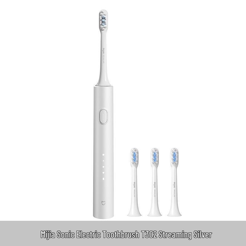 Звуковая зубная щетка Mijia T302: Водонепроницаемая, Индукционная зарядка с 4 насадками-щетками, Идеально подходит для студентов.