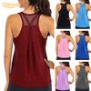 Women Solid Color O Neck Sleeveless Quick Dry Raceback Vest
