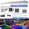 18 In 1 Symphony RGB Atmosphere Lamp Kit Parts Extend Line 20/35/75/110CM Light Strip Main/ Sub Controller Storage Light Speaker
