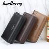 Baellerry Men Fashion Long Wallet Business Design Leather Zip Purse Wallets