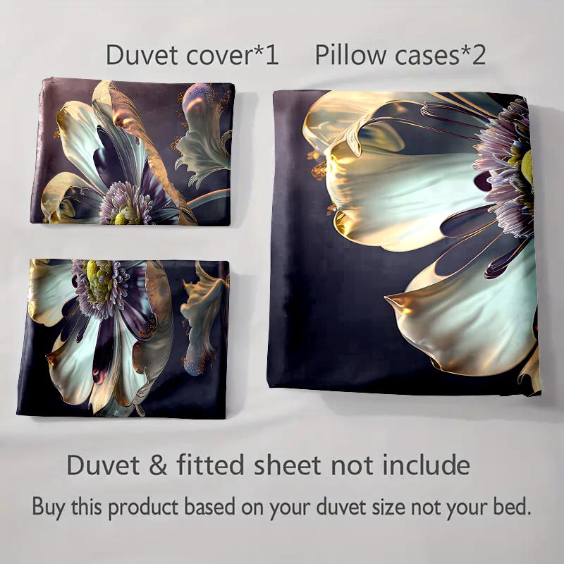 Elegant floral design. Bedding Duvet cover sets Duvet covers Pillowcases gifts (1 * Duvet Cover 2 * Pillowcases, without duvet insert)
