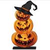 6pcs Halloween Pumpkin Wooden Ornaments Set with Bases Pumpkins for Tabletop Display & Enchanting Party Scene Decoration