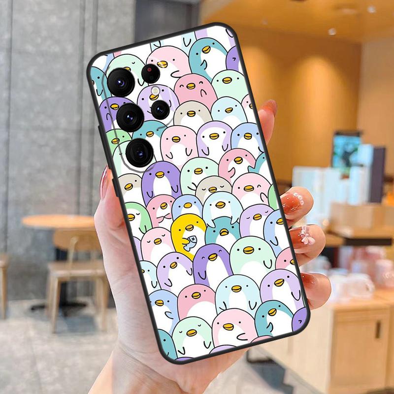 Милый Мультяшный Пингвин Чехол для Телефона Для Samsung Galaxy S25 S23 S22 S21 S20 S24 Ultra S9 S10 Plus S25 FE Задняя Крышка