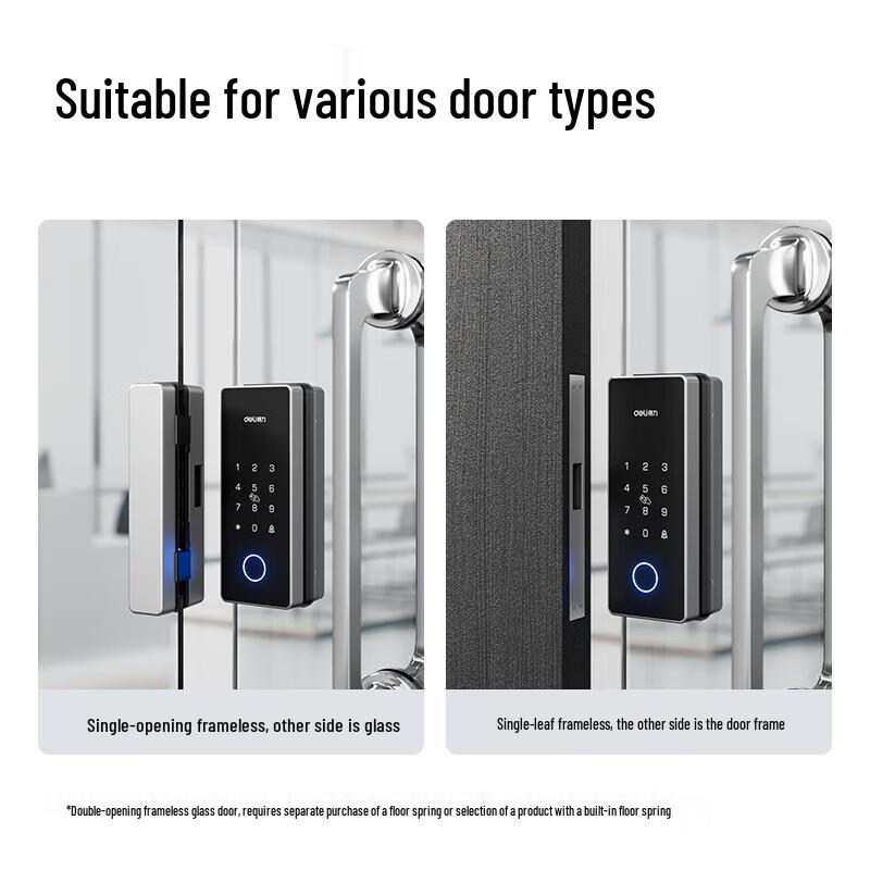 Deli AL107 Smart Fingerprint Glass Door Lock CN plug (adapter included)