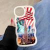 США Флаг Америки Волнистый Край ТПУ Чехол для Мобильного Телефона для iPhone 17 16 15 14 13 12 11 Air Pro Max Plus Цветной Чехол