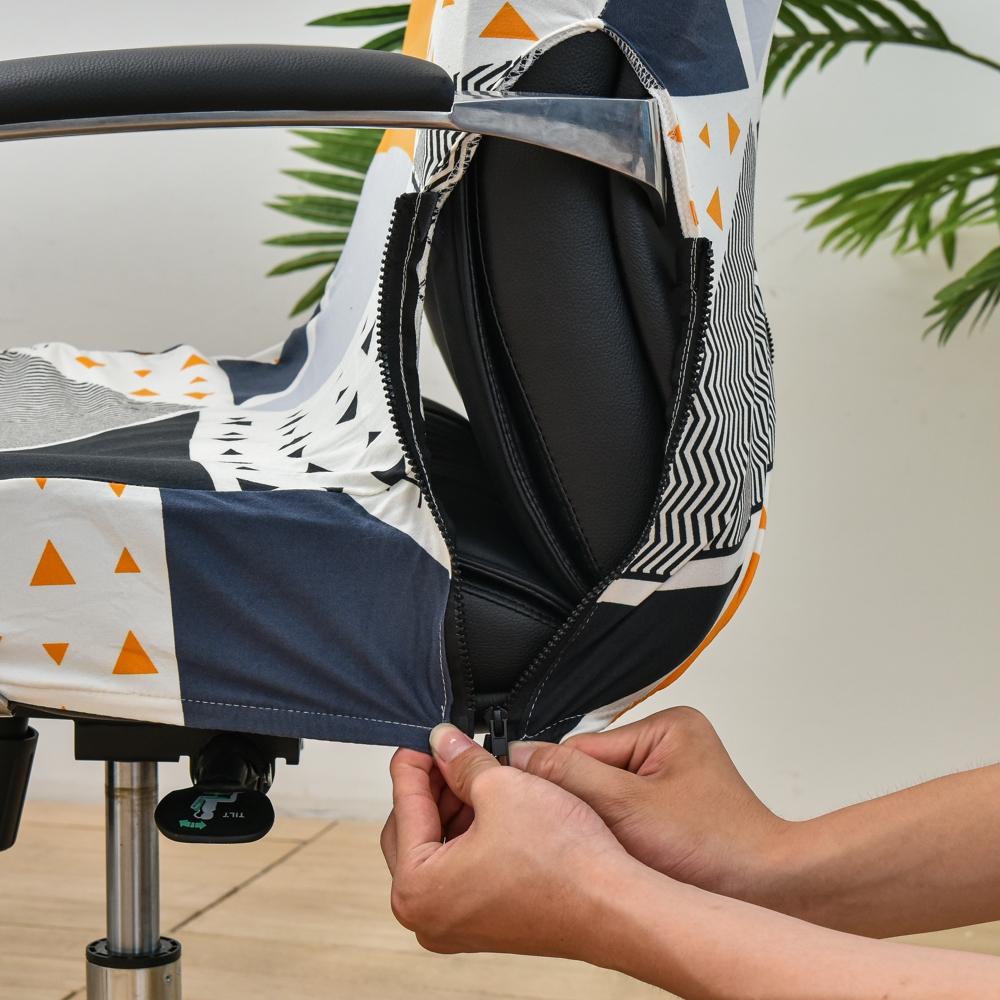 Эластичный чехол на офисное кресло с принтом и прочной молнией для кресел с высокой спинкой