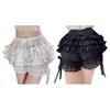 Lolita Shorts Womens Cute Lace Trim Layered Ruffle Bloomers Short Bowknot Decor Frilly Panties