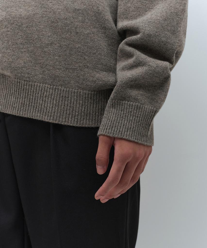 MUSINSA STANDARD [Victoria Wool] Minimal Collared Knit [Taupe]