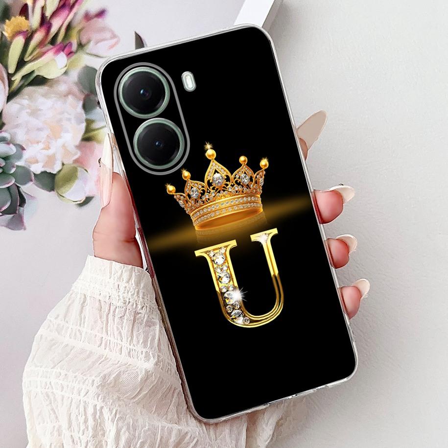 Чехол для Xiaomi Poco X7 Pro 2025 Милая Корона Буквы Мягкий Прозрачный Силикон Задняя Крышка Телефона Для Xiaomi Poco X7 X 7 X7Pro Capa