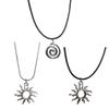 Модный тренд Нишевый кулон Солнце Звезда Завиток Цепочка на ключицу Темперамент Простой Холодный ветер Регулируемое черное веревочное ожерелье