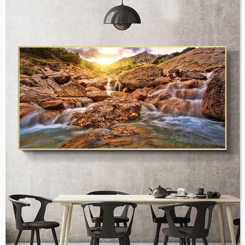 Big Size Landscape Pictures Forest Posters and Prints Trees River Reflection Canvas Painting for Living Room Home Decor Cuadros