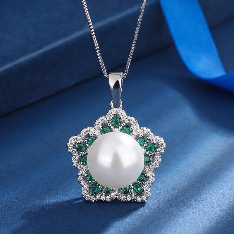 Ювелирные изделия Медное основание Позолоченное Инкрустированное Перламутром Звезда Цветное Сокровище Инкрустированное Бриллиантами Подвеска Ожерелье 14 мм