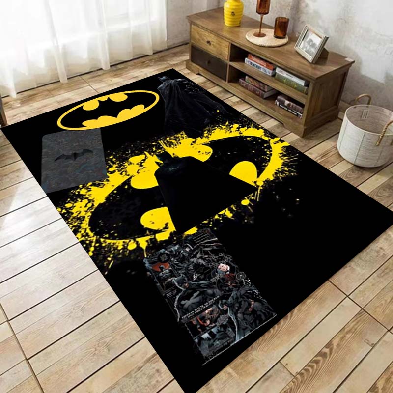 office chair cushions with cartoon Batman designs and 3D printed rugs, suitable for bedrooms, living rooms, and sof
