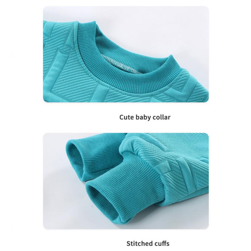 Kids Sporty Tracksuit Set Polyester Long Sleeve Two Piece Outfit Boys Girls Unisex Casual Wear Childrens Jogger Suit