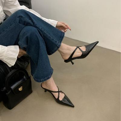 Остроносые французские нежные туфли-лодочки на шпильке-рюмочке, весна и осень, новинка, ретро, женские летние вечерние вечерние туфли в стиле Мэри Джейн