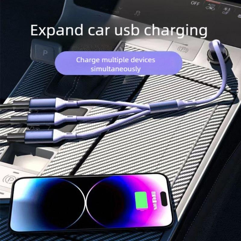 Многопортовый USB2.0 Type C Адаптер 3 Устройства Зарядка Для Компьютера Автомобиля Домашнего Офиса Пластик и Металл