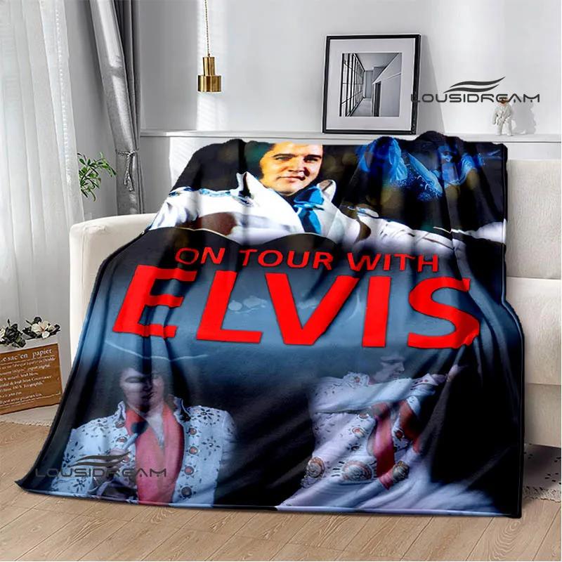 E-Elvis-Presley Retro print blanket blankets for beds Picnic blankets Flange blanket Soft and comfortable blanket birthday gift