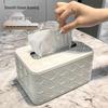 Light Luxury Rattan Tissue Box: Chic Square Design, Spring Lift, Ideal for Living Room & Bathroom Decor.