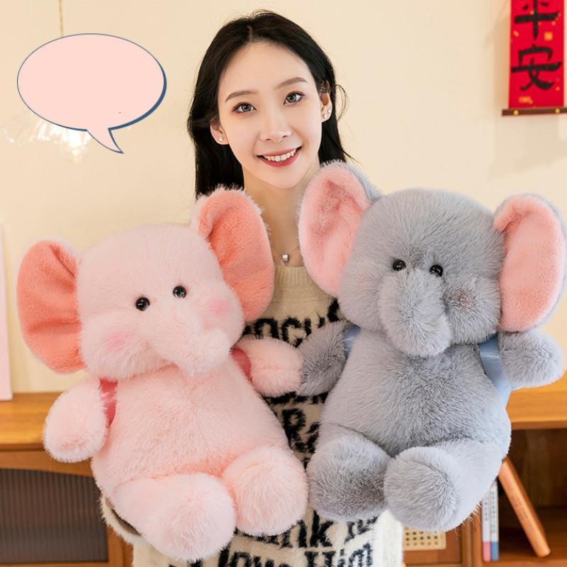 Adorable Pink And Gray Elephant Plush Pillow For Kids And Girls Perfect Gift