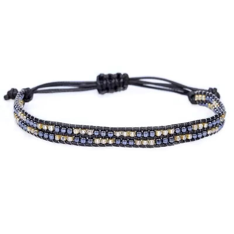 Богемный браслет из бисера Miyuki для женщин и мужчин, ручная работа, плетеные скользящие узлы, регулируемые браслеты, ювелирные изделия