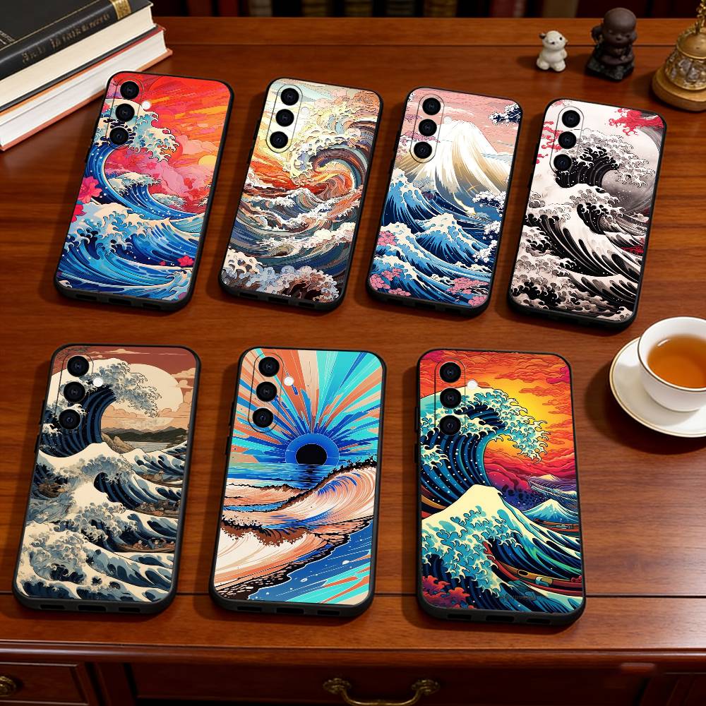 Japan The Great Wave Art Phone Case For Samsung Galaxy A73,A72,A71,A70,A53,A52,A51,Others Soft Black Cover