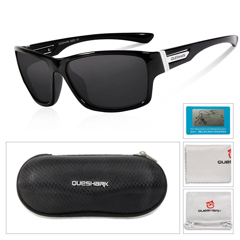 Queshark Square Polarized Cycling Glasses UV400 Sport Eyewear Camping Hiking Fishing Sunglasses