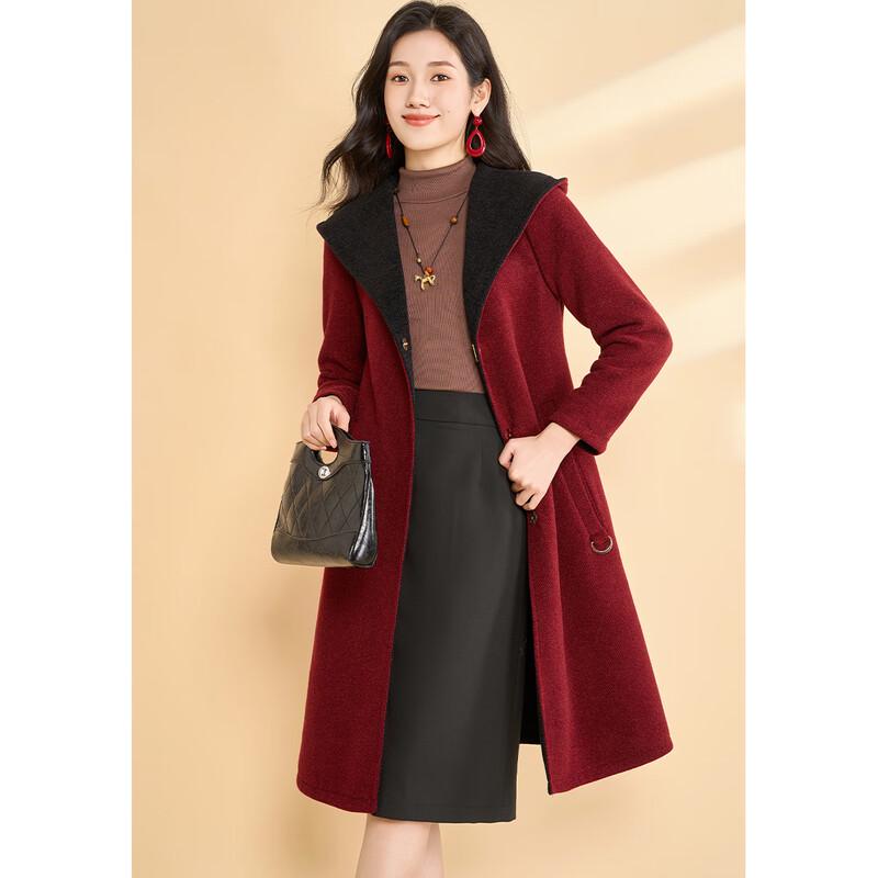 Kobel Elegant Double-Sided Hooded Wool Blend Coat