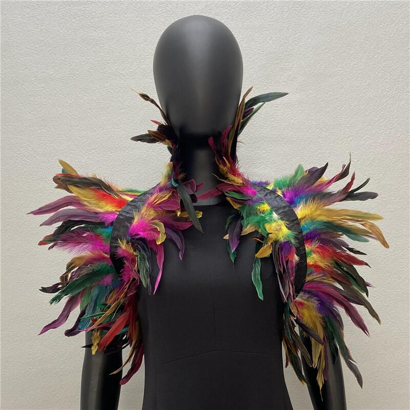 Halloween Cosplay Shawl Natural Feather Shrugs Shawl Luxury Feather Cape
