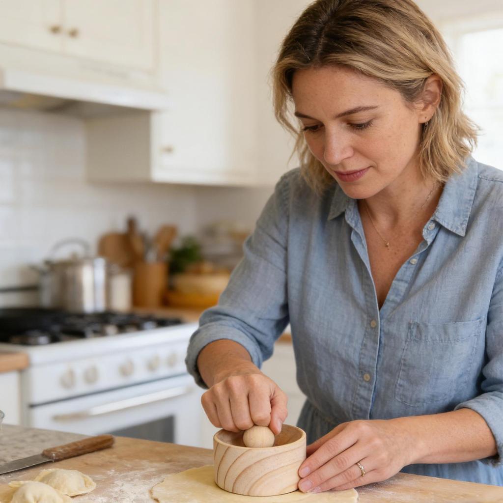 Wood Dumpling Wrapper Maker, Wooden Mold, Suitable For Making Round Buns, Hand-made Pies, And Spherical Dumpling Wrappers