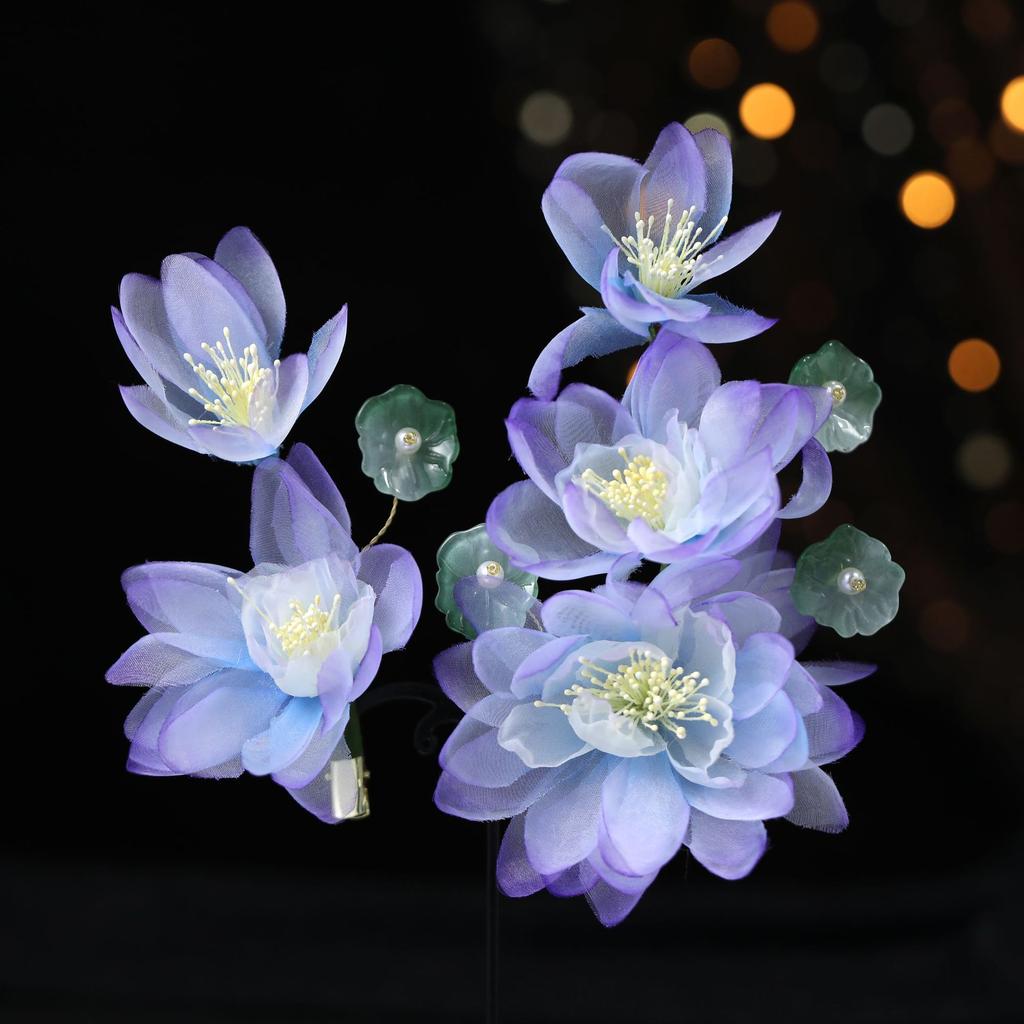 Заколки для волос в виде цветка, вилки, китайские аксессуары для волос ханьфу для женщин, вилка-шпилька ручной работы, винтажные свадебные украшения для волос в стиле ретро, короны для девочек и женщин