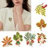 Vintage Style Enamel Autumn Leaf Brooch Handcrafted with User Friendly Materials for Fashionable Women and Nature Lovers