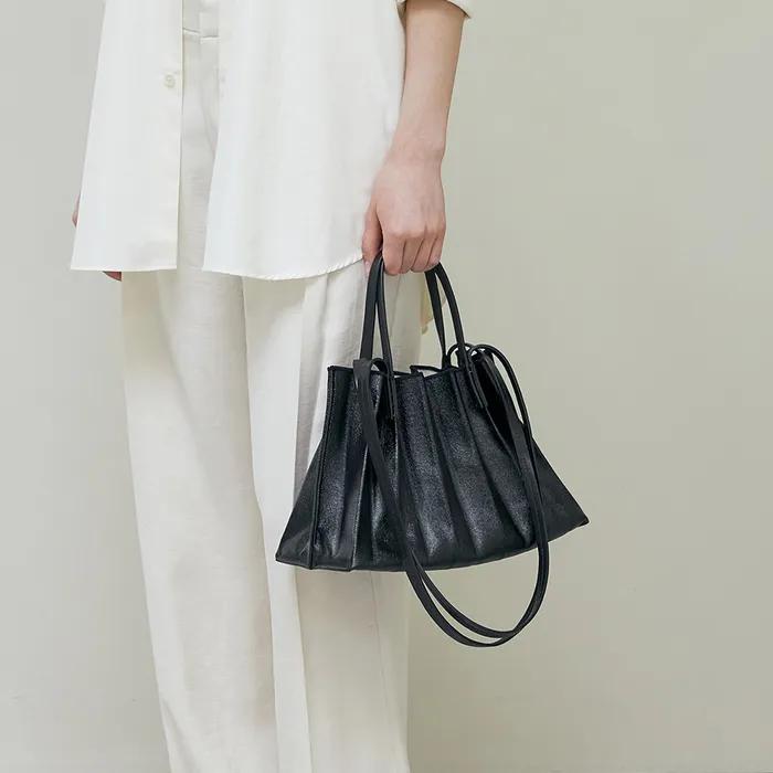 Lucky Pleats Canvas Coated Shopper S (3color)
