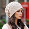 1PC Hats Fashionable Head-Wrapping Windproof Knitted Korean-Style Women Maternity Slouchy Hats Casual Ear-Warming Loose