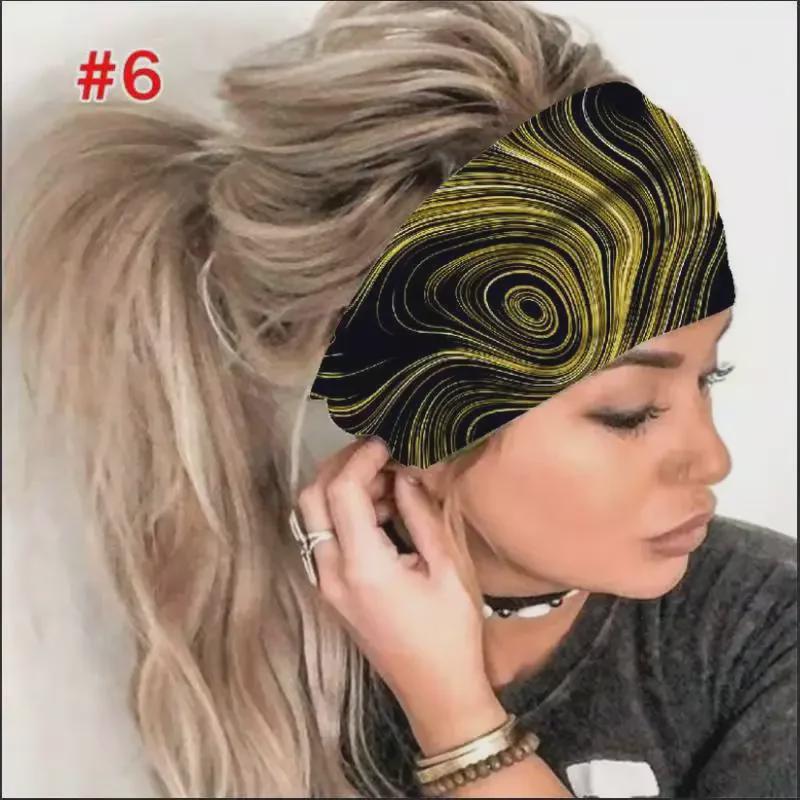 Текстурированный эластичный широкий платок: Модная вязаная повязка для волос для велоспорта для женщин