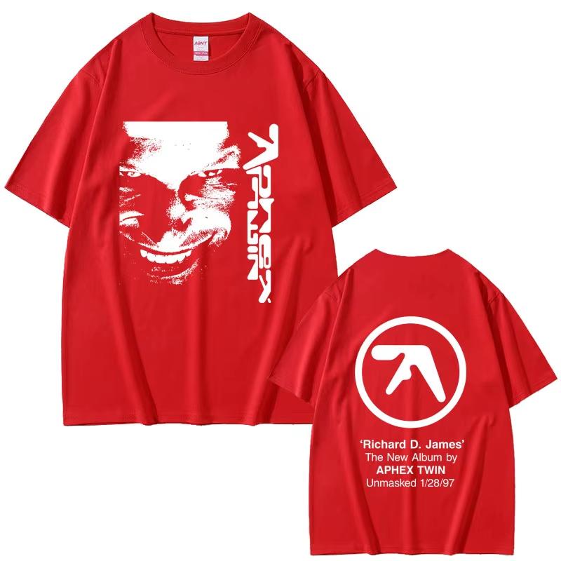 Aphex Twin Face Graphic T Shirt Richard D James Album Print Tshirt Unisex Fashion Electronic Pop Music Short Sleeve Tshirts