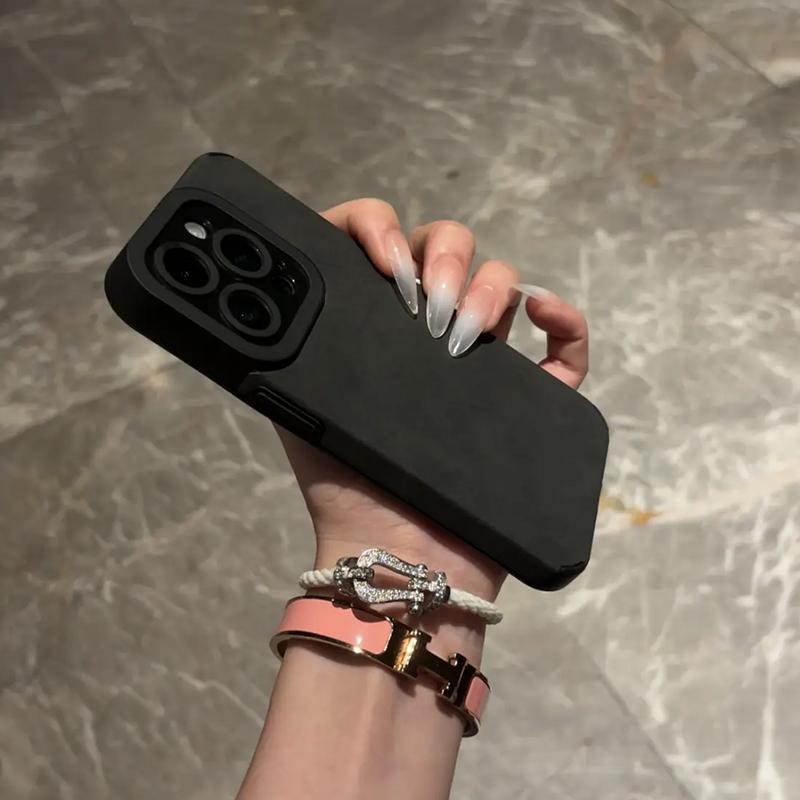 Роскошный Матовый Мягкий Кожаный Чехол Для Телефона Для iPhone 16 15 14 Plus 13 12 11 Pro Max 17Air Защита Камеры Ударопрочный Силиконовый Чехол