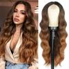 European American Gradual Brown Long Curly Hair Small Lace Wig Female Large Wave Chemical Fiber Wig Full Head Cover