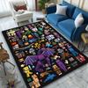 Retro Game Pixel Collage Rug Ideal for Reading Room, Multi-purpose Office Chair Sofa Carpet, Anti-slip Printed Home Area Rug
