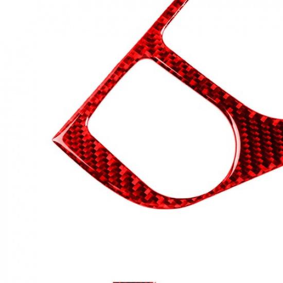 Red Carbon Fiber Gear Shift Panel Trim Cover Fit for Infiniti Q50 60 2014-19