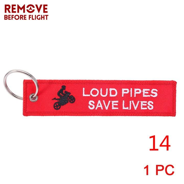 Remove Before Flight Red Car Keychain for Motorcycles Customized Key Chains Embroidery Key Fob Aviation Gifts