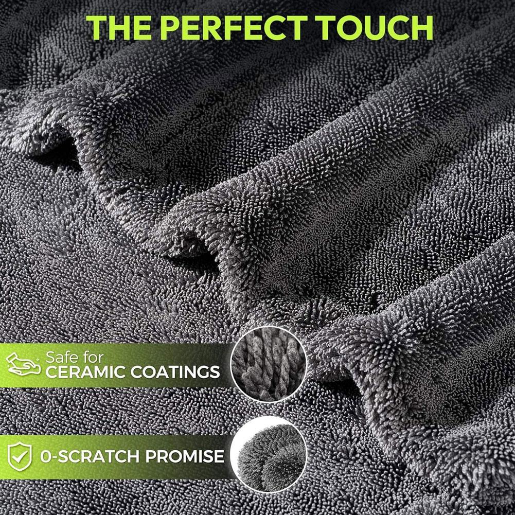 Профессиональное полотенце из микрофибры 1400 г/м² для сушки и детализации автомобиля. Очень большой, ультратолстый и чрезвычайно впитывающий для внедорожника, грузовика