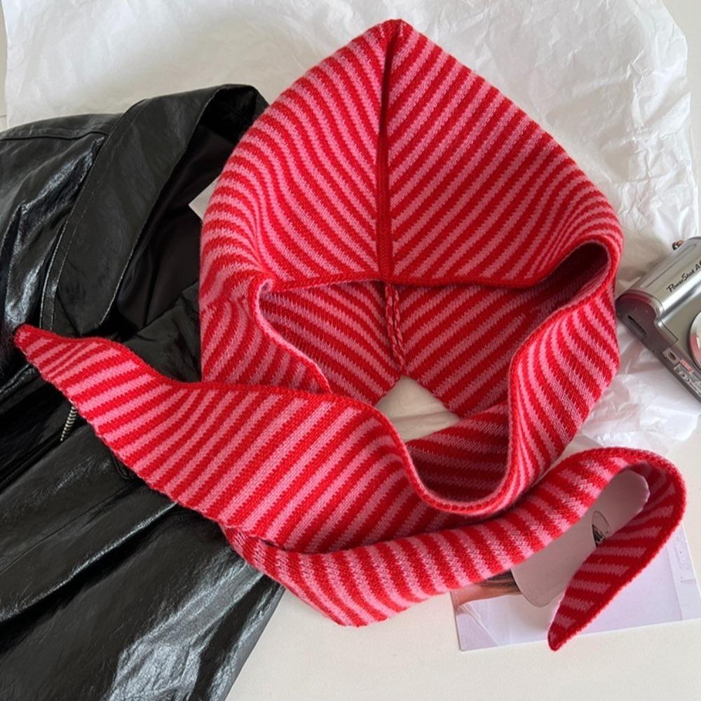 Защита ушей Холодостойкая шапка с капюшоном Шейный платок Шарф Шапка Модная полосатая балаклава Женская