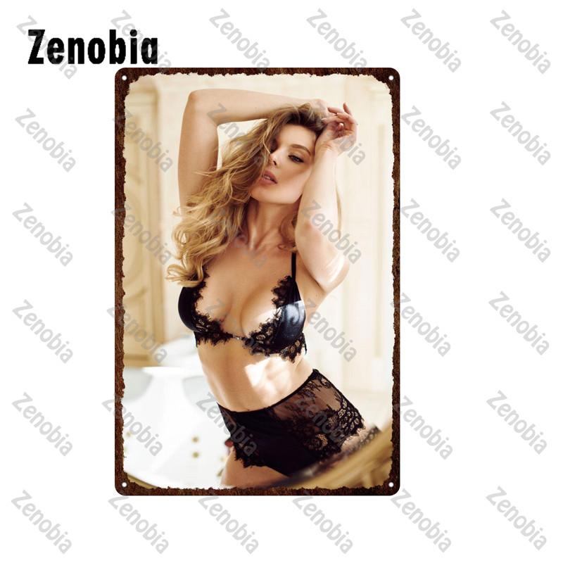 Сексуальная девушка металлический знак нижнее белье модель грудь и ягодицы металлический плакат черные чулки женщина декоративная жестяная пластина домашний декор