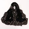 Literary New Black Embroidered Headscarf, Indonesian Malay Fashion Headscarf, Shawl Scarf