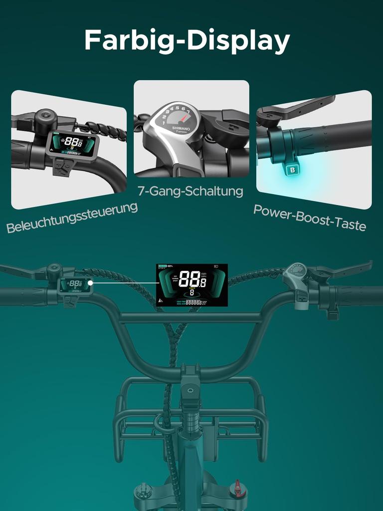 Электровелосипед ENGWE, мотор 250 Вт, аккумулятор 48 В 13 Ач, широкие шины 20 x 4.0, запас хода до 120 км, 7 скоростей, максимальная скорость 25 км/ч (Режим L20/L20 Boost).
